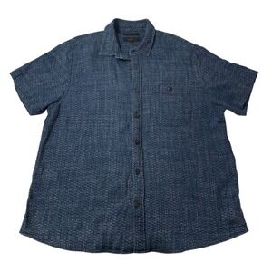 Banana Republic Mens Short Sleeve Button Up Shirt Standard Fit Blue Size L Woven